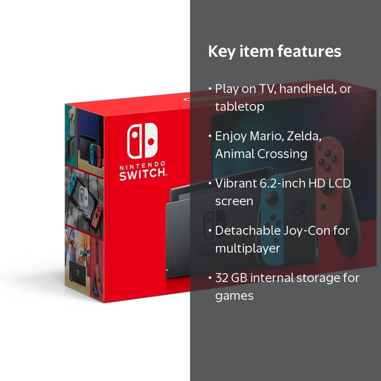Nintendo, Switch Console, Neon Blue and Red Joy‑Con, Japan Import