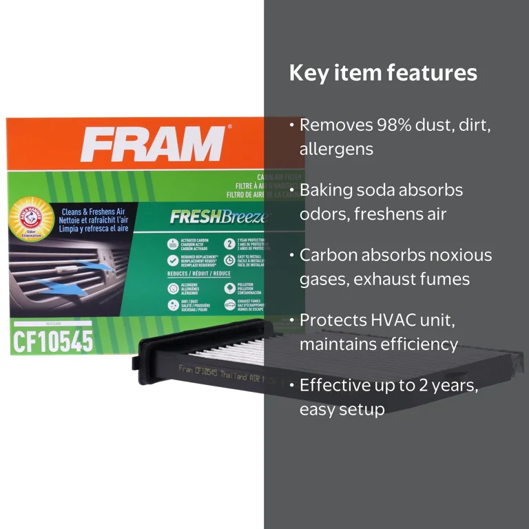 FRAM Fresh Breeze Cabin Air Filter CF10545 with Arm & Hammer