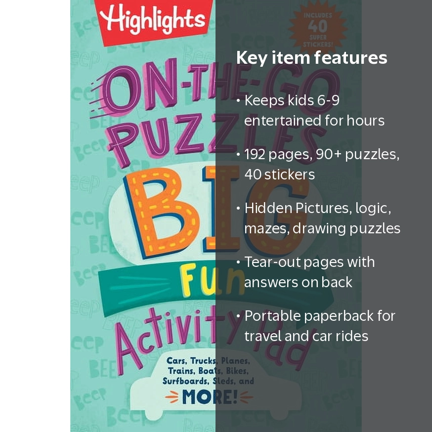 Highlights Big Fun Activity Pads On-The-Go Puzzles Big Fun
