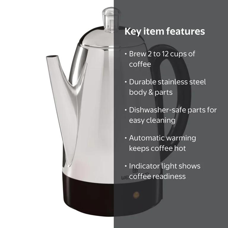 Focus Electrics 54159 Stainless Steel Electric Kettle, 2.96 quart