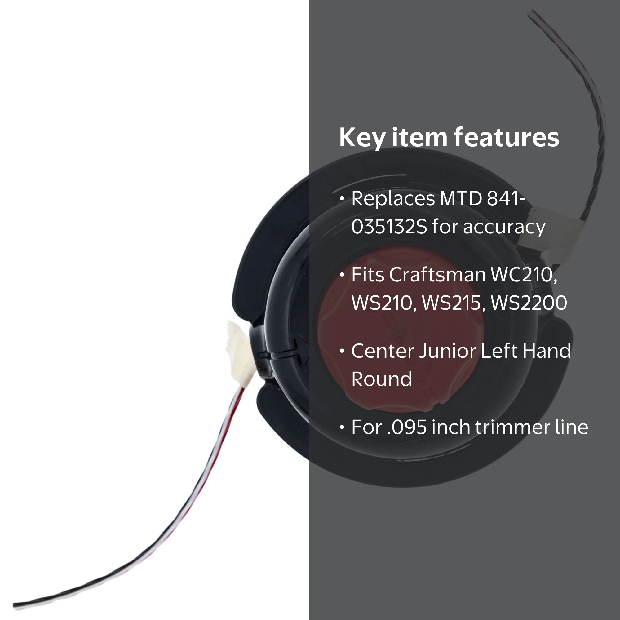 MTD Head Assembly 841P035132S Left Hand Rd .095, Compatible with