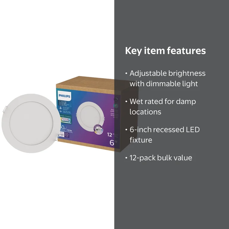 12-pack Philips Lighting LED Master Slim Recessed Ceiling Light