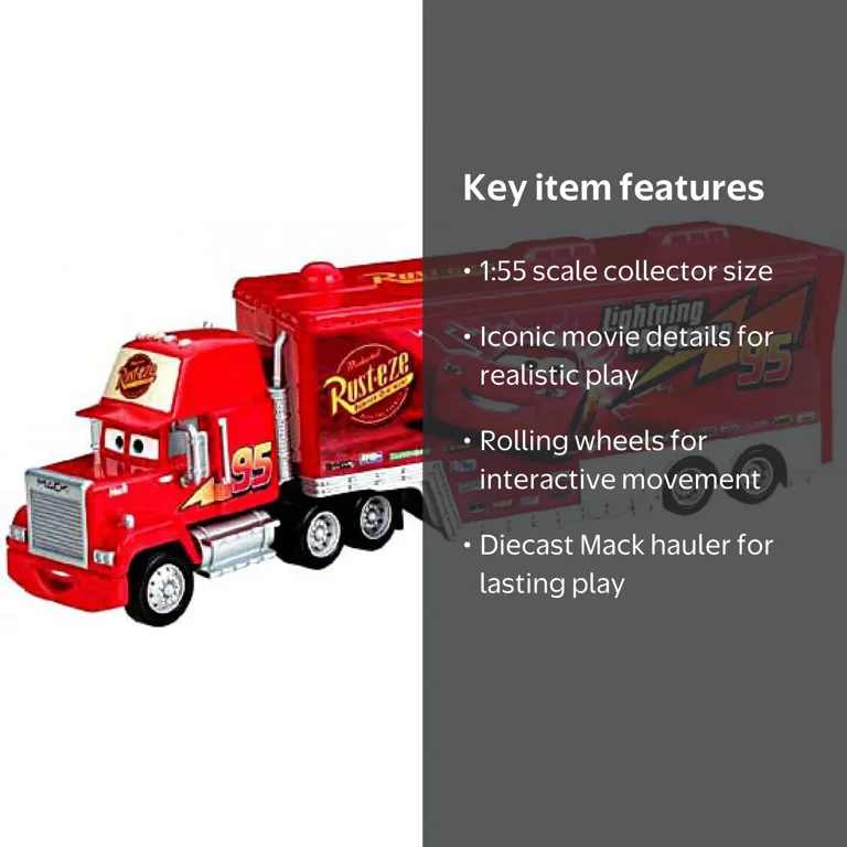Disney Pixar Cars - Mack Truck Hauler, Diecast Movie Toy Semi
