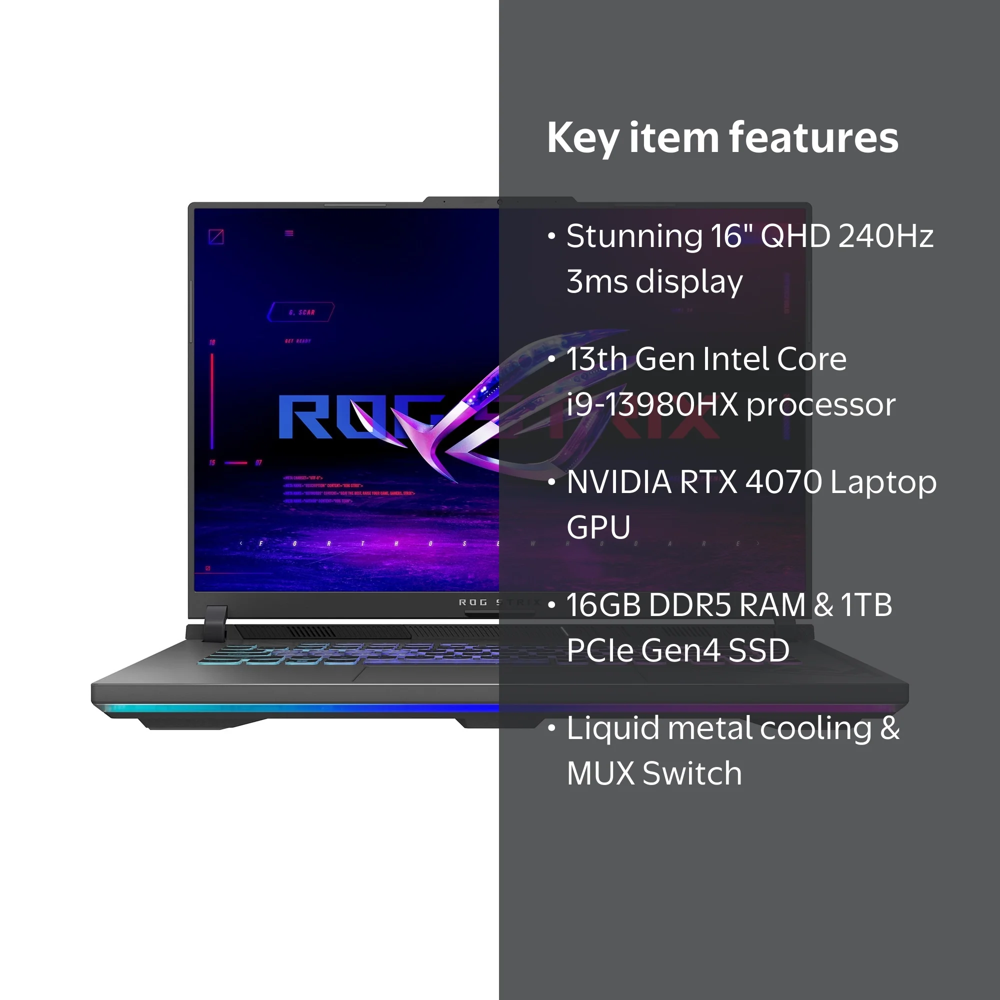 ASUS, Gaming Laptop, ROG Strix G16 16 inch QHD Nebula 240Hz