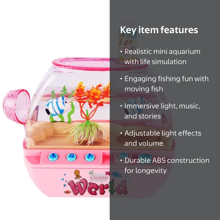 Fridja Mini Aquarium for Kids, Fishing Toys, Artificial Fish Tank