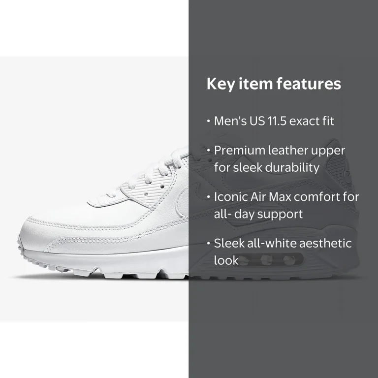 Men's Nike Air Max 90 LTR White/White-White (CZ5594 100) - 11.5