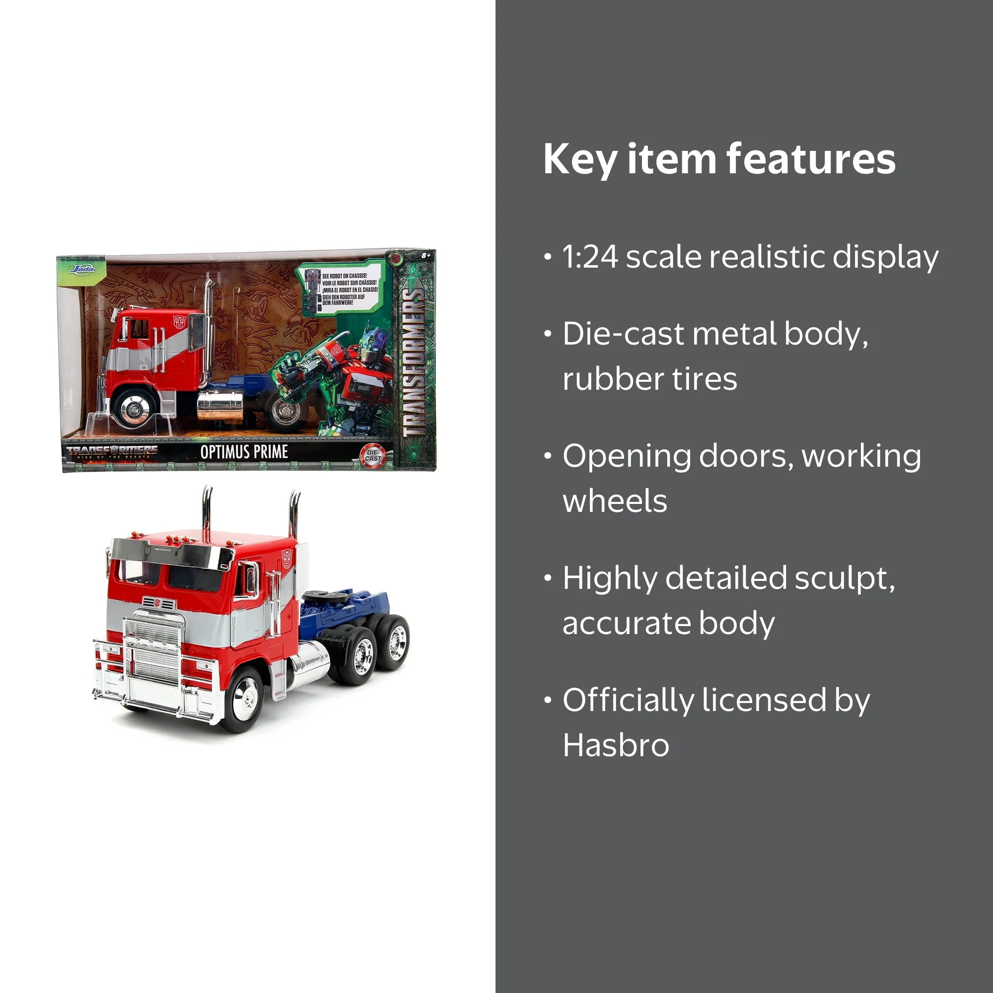 Jada Toys Transformers Rise of The Beast 1:24 Optimus Prime, Robot