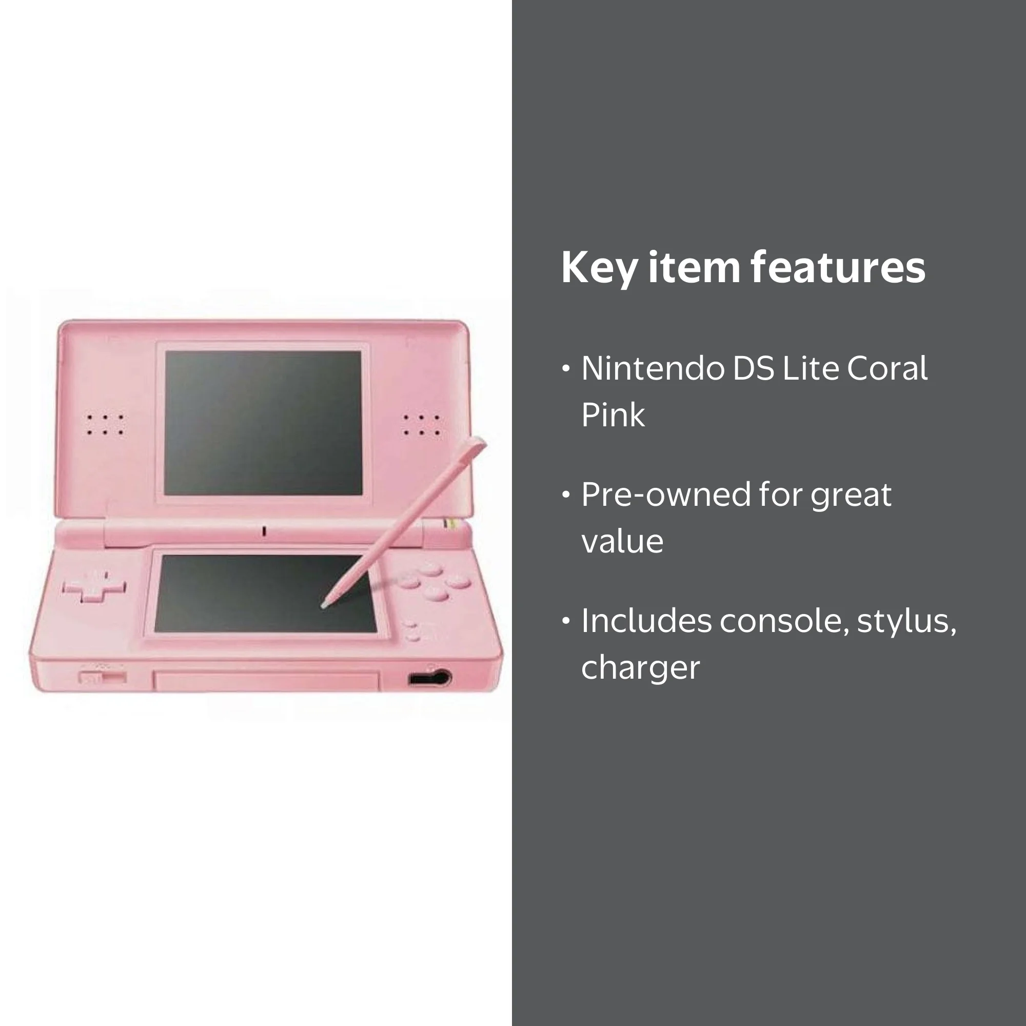 Pre-Owned Nintendo Dsl Ds Lite Console Coral Pink - Walmart.com