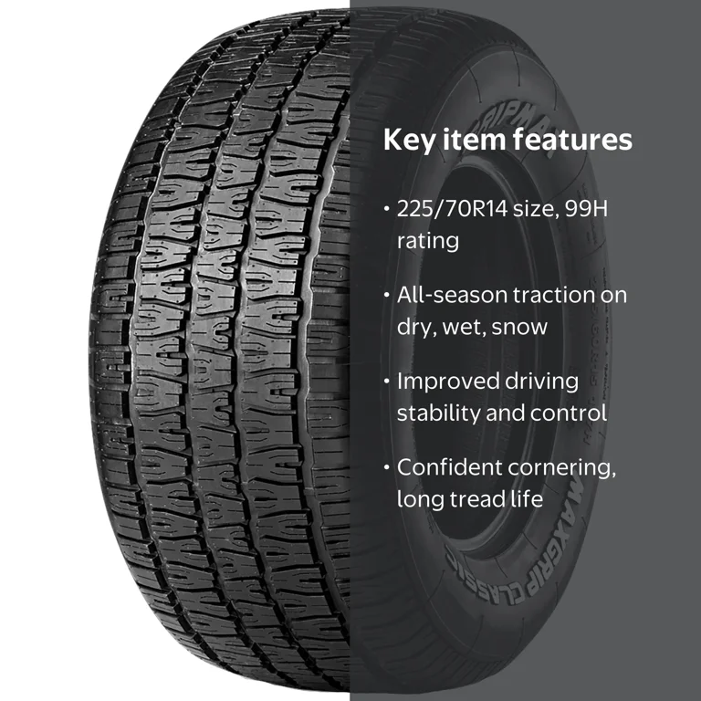 Gripmax, Passenger Tire, 225/70R14 99H, All Season - Walmart.com