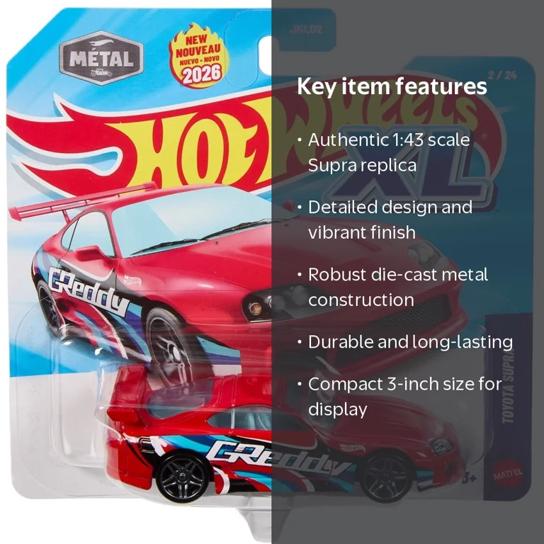 Hot Wheels XL Toyota Supra Die Cast Car - Walmart.com