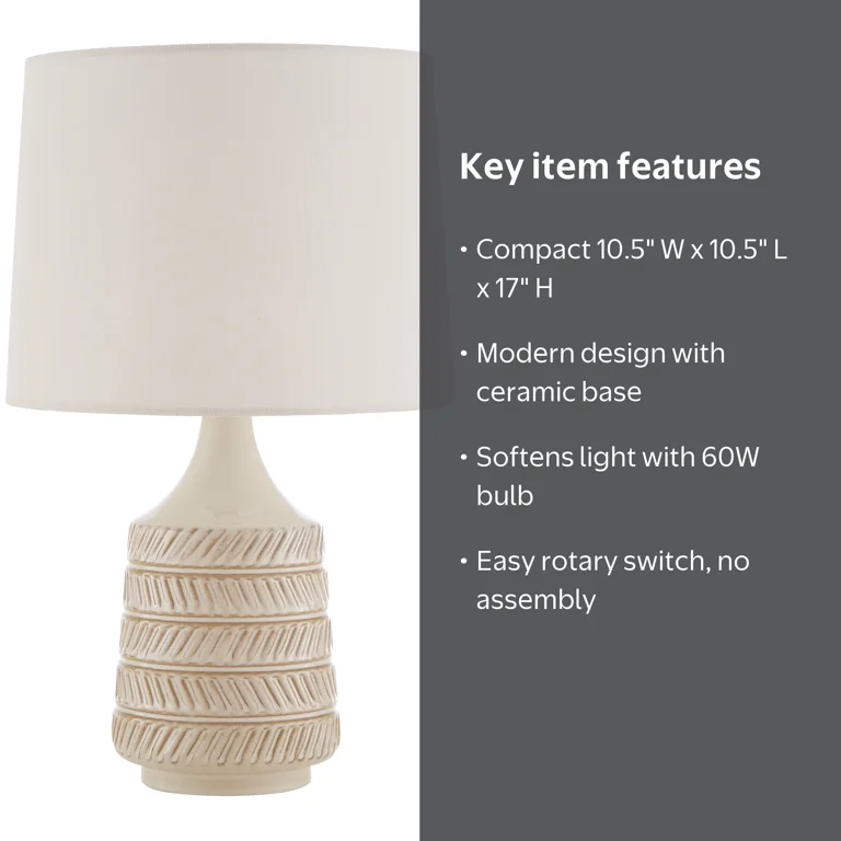 Better Homes & Gardens 17 in Reactive Glaze Ceramic Table Lamp