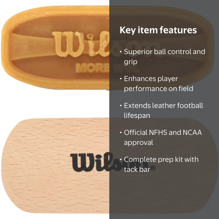 Wilson Football Prep Kit with wax bar and brush for leather