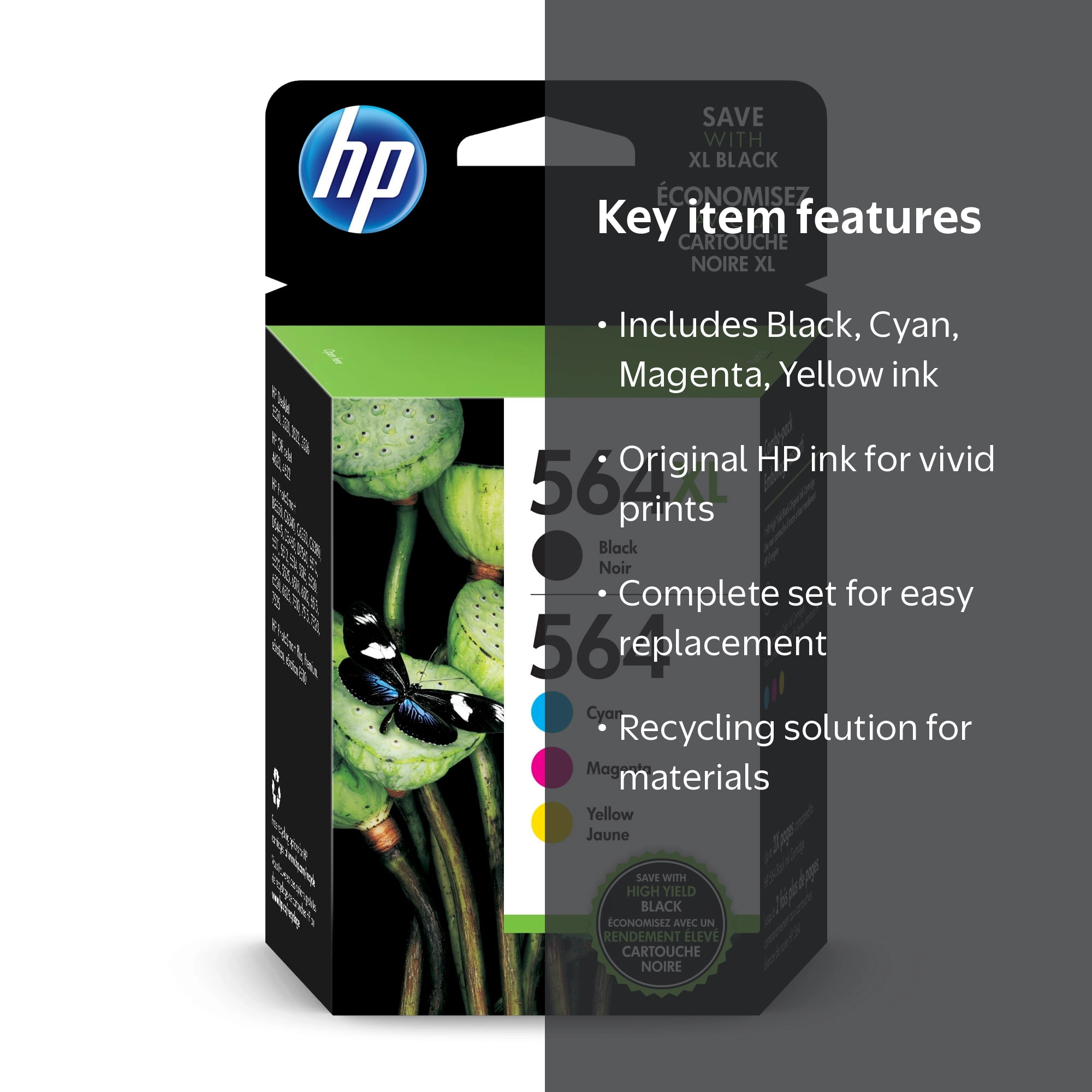 HP, Ink Cartridges, High-Yield Black and Color, Combo Pack