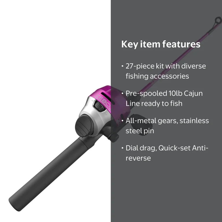 Zebco 202 Spincast Reel and Fishing Rod Combo, Tackle Included