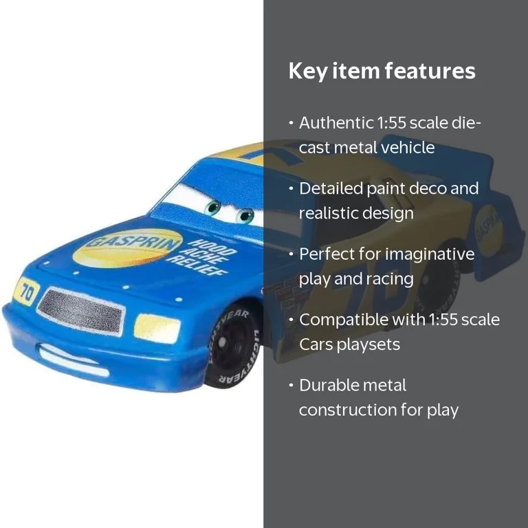 Disney Pixar Cars Floyd Mulvihill #70 Gasprin Metal 1:55 Scale