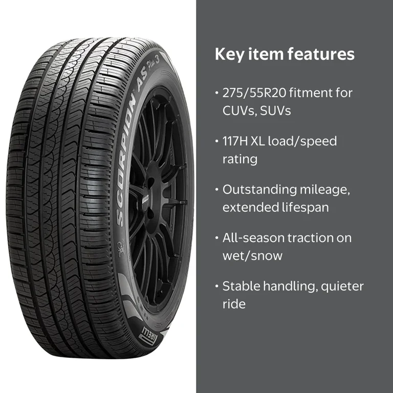 ③つるぼータイヤ Pirelli, SUV Crossover Tire, 275/55R20, All Season Plus 3