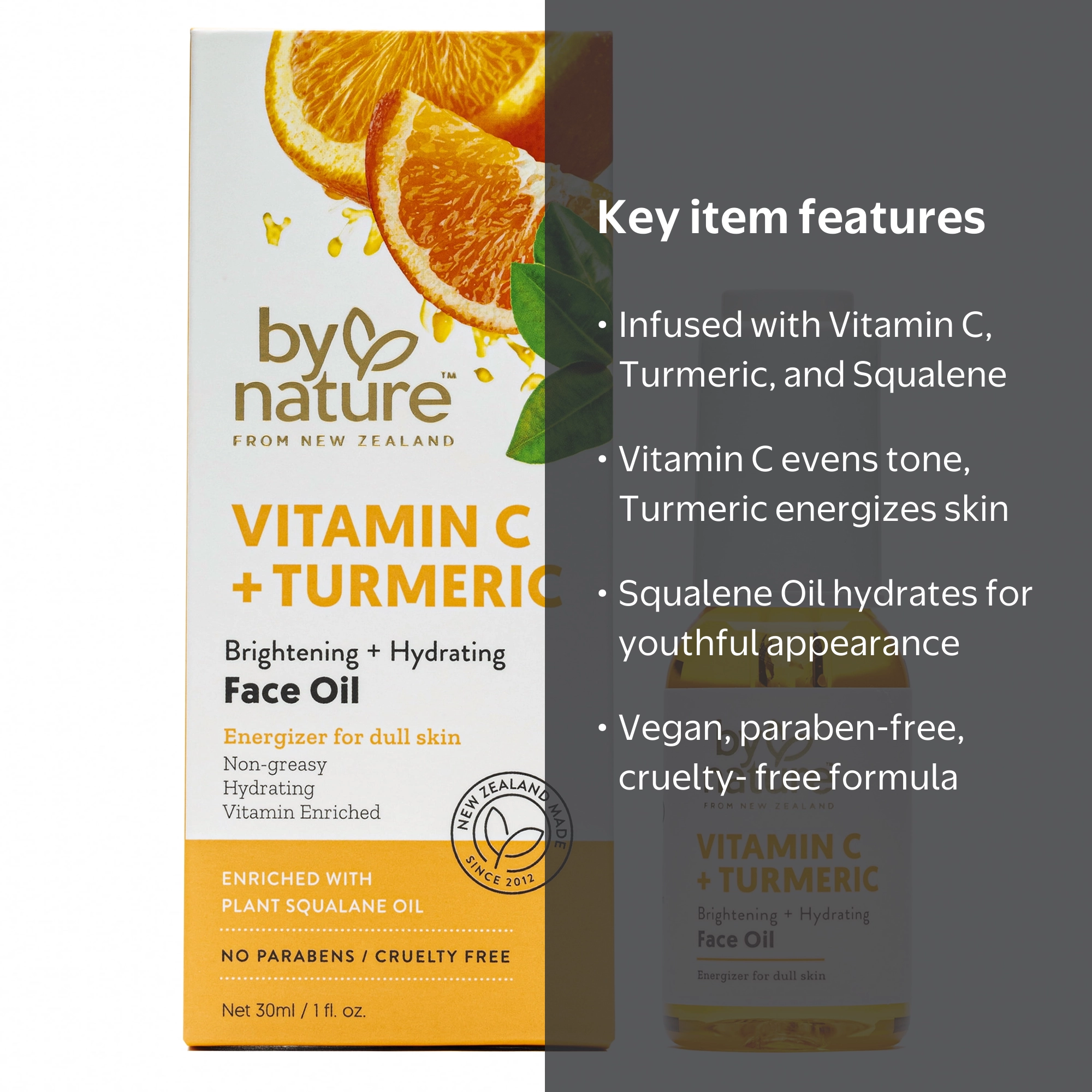 By Nature From New Zealand Vitamin C and Turmeric Face Oil
