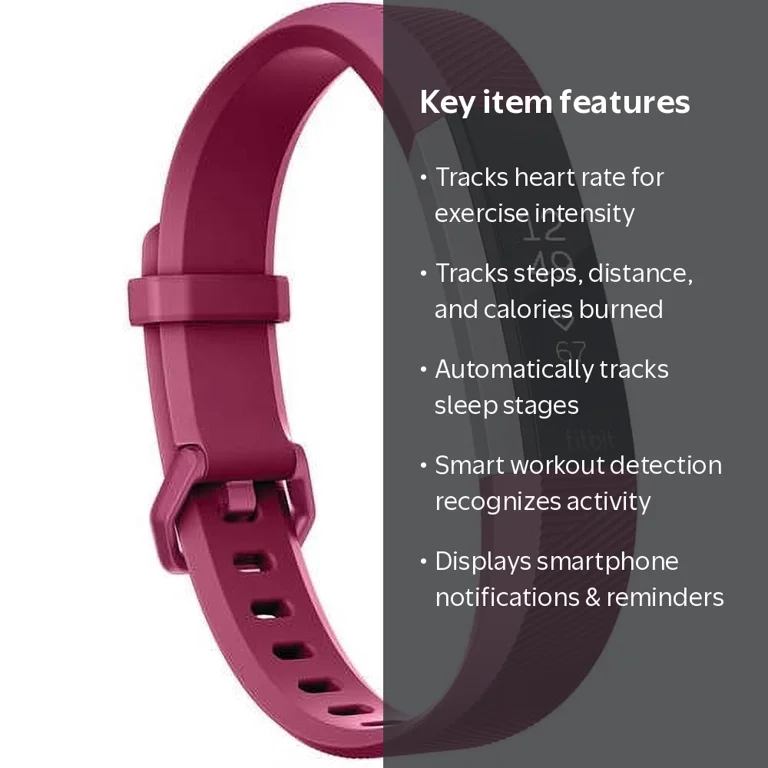 Fitbit Alta HR Activity Tracker, Heart Rate Monitor, Fuchsia Large