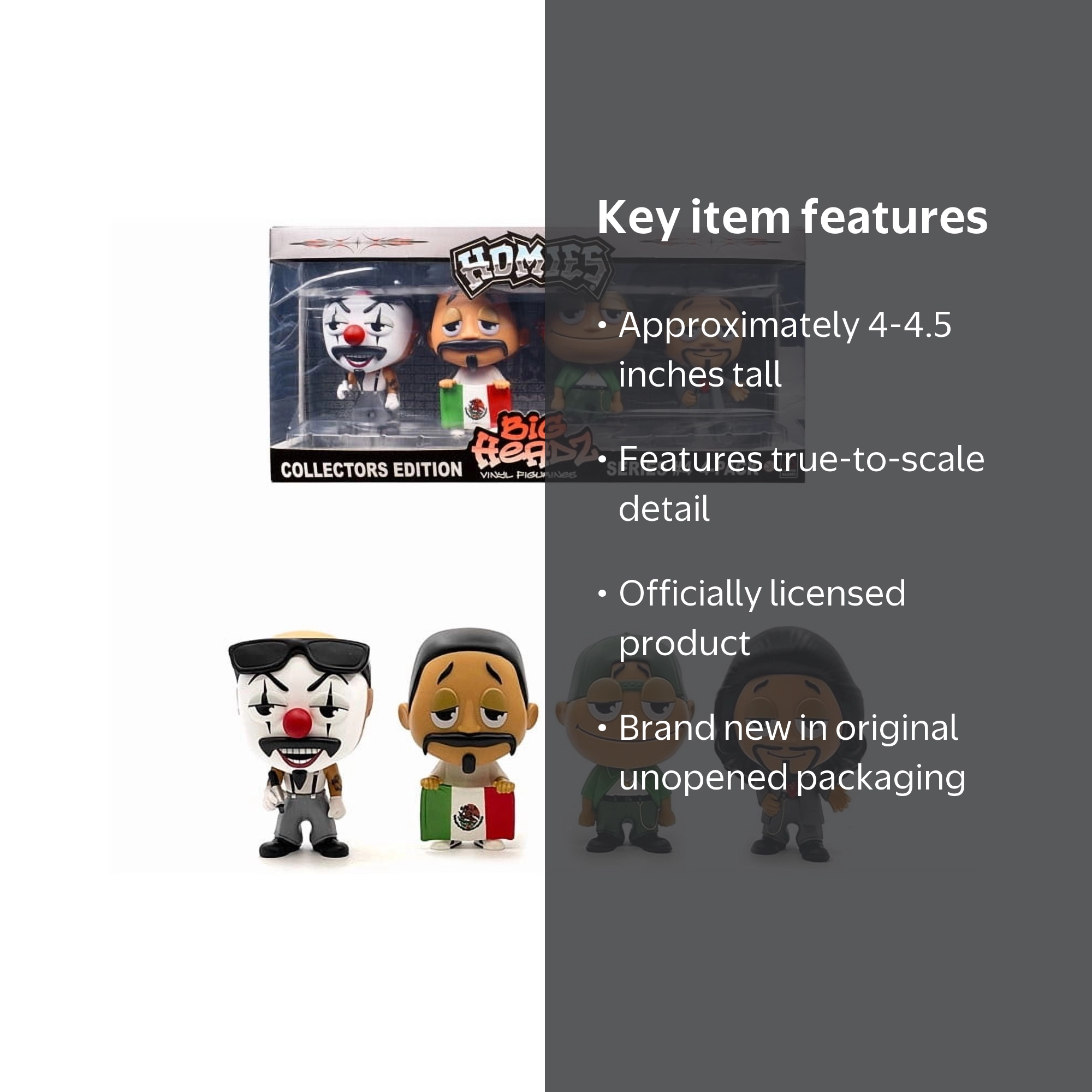 homies locsters フィギュア　シリーズ4 Homies Big Headz Series 4 Collector's 4-Pack Figures, 4-4.5 in