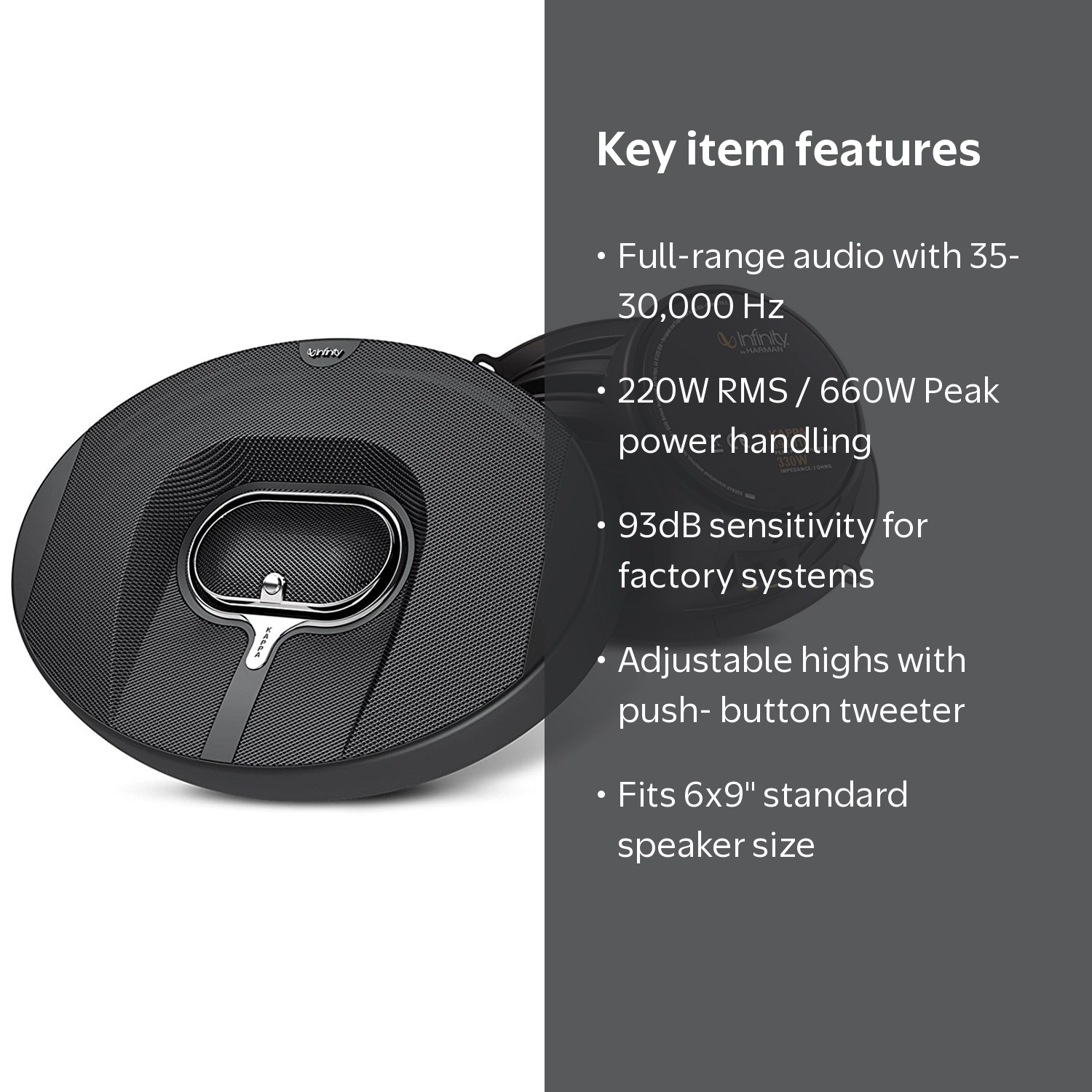 Infinity KAP-693.11i Speaker, 110 W RMS, 330 W PMPO, 3-way