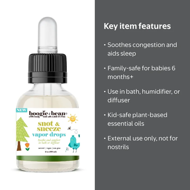Baby Essential Oils, Vapor Drops For Humidifier, Diffuser and Bath