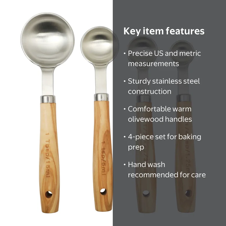 The Pioneer Woman Measuring Spoon Set with Stainless Steel and