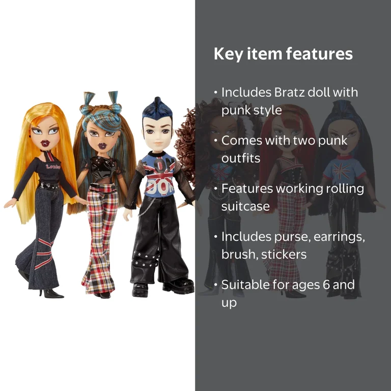 Bratz Pretty 'N' Punk Yasmin Fashion Doll with 2 Outfits and