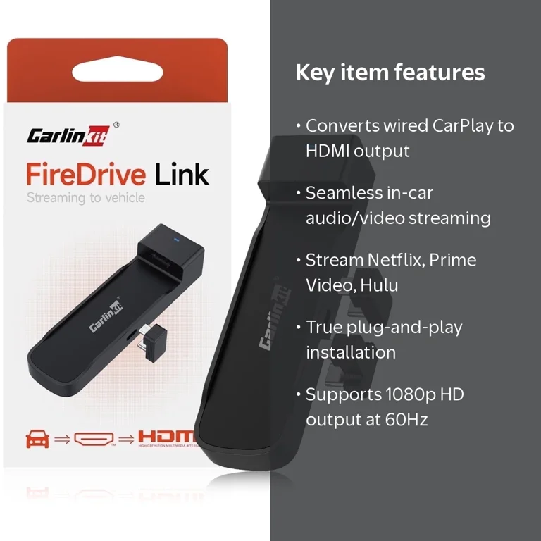 Carlinkit FDL HDMI Adapter - Converts Wired CarPlay to HDMI