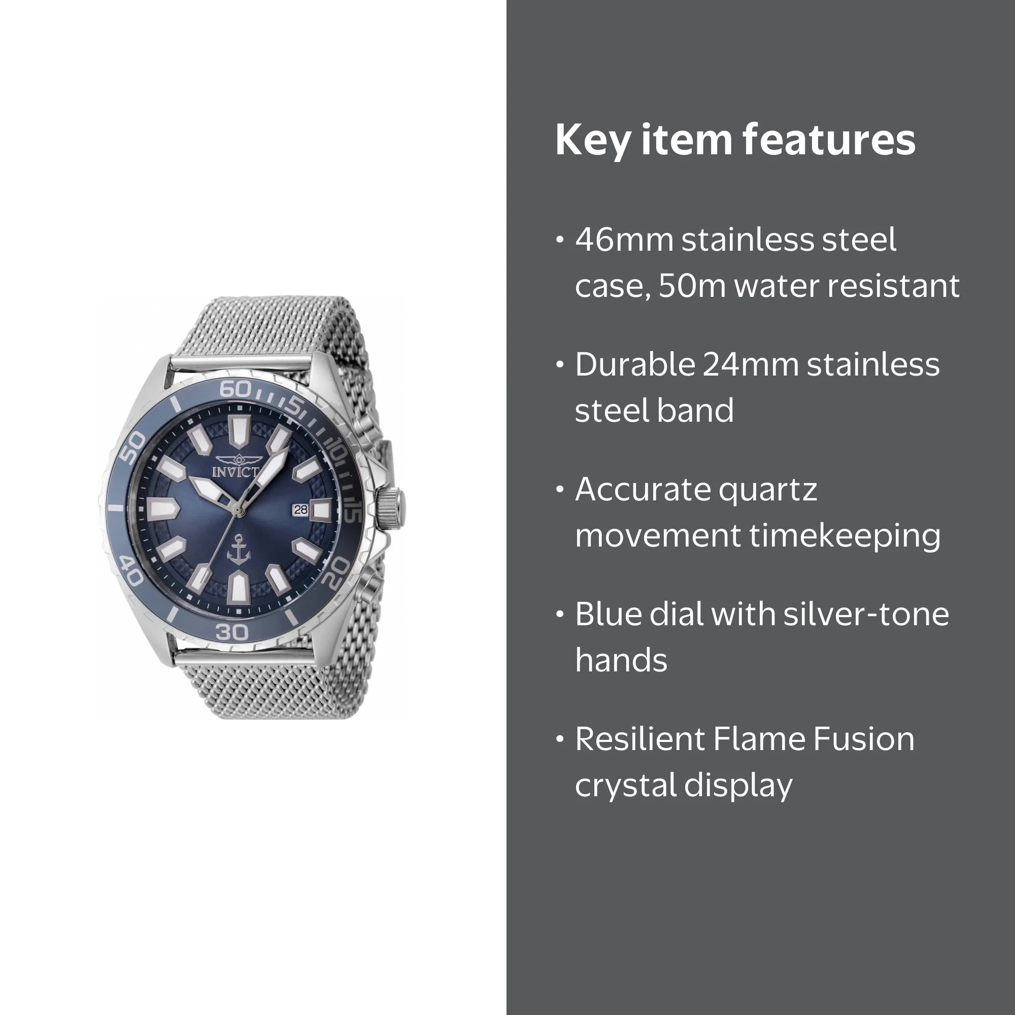 Invicta Ocean Voyage Quartz Blue Dial Men's Watch 46270 - Walmart.com