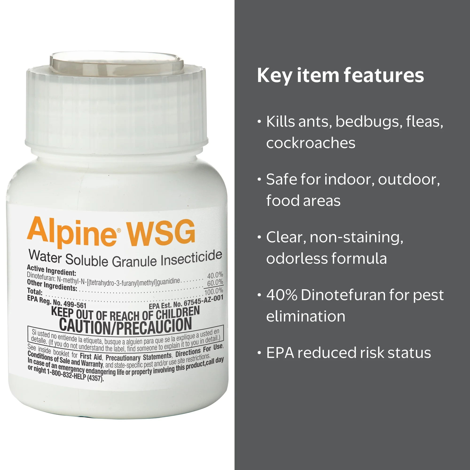 BASF Alpine WSG Insecticide, 200g Bottle, Controls Ants