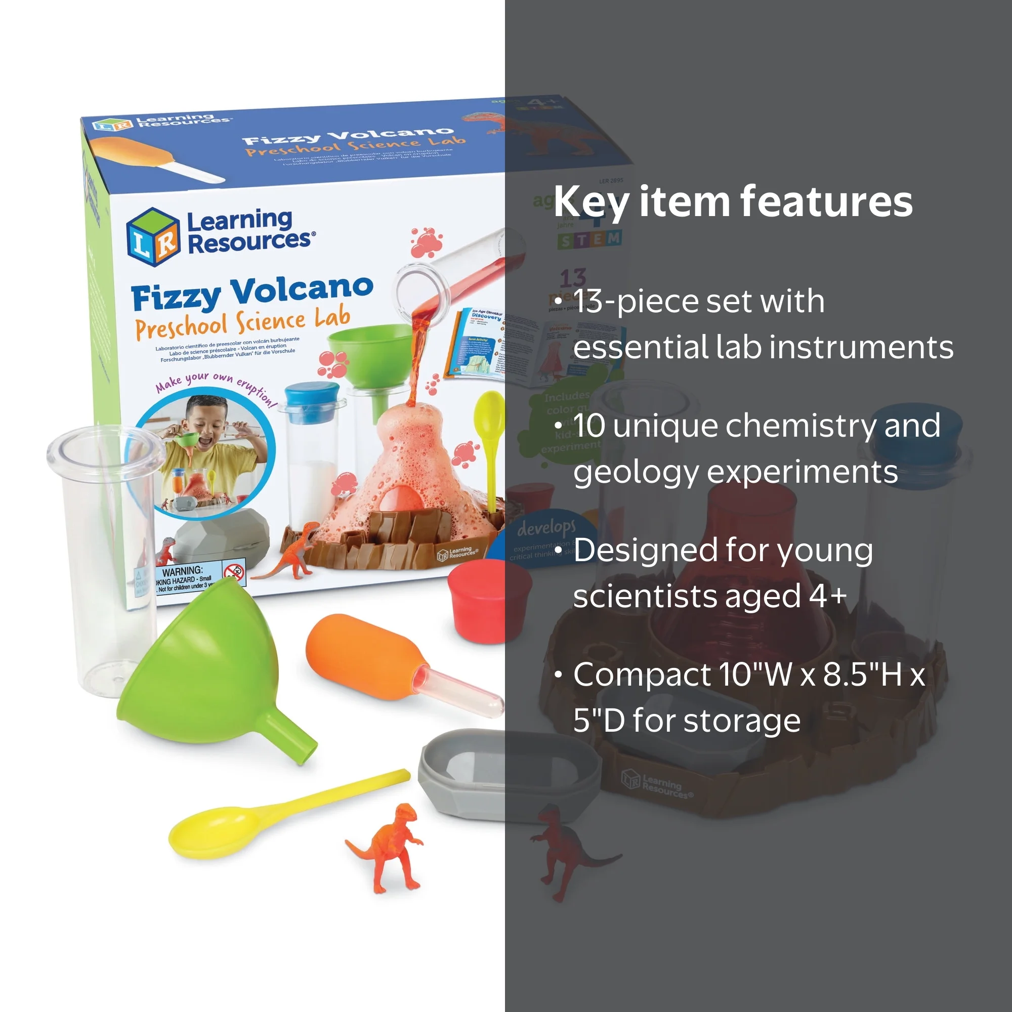 Learning Resources, Fizzy Volcano Science Kit, Model RRK150, Ages