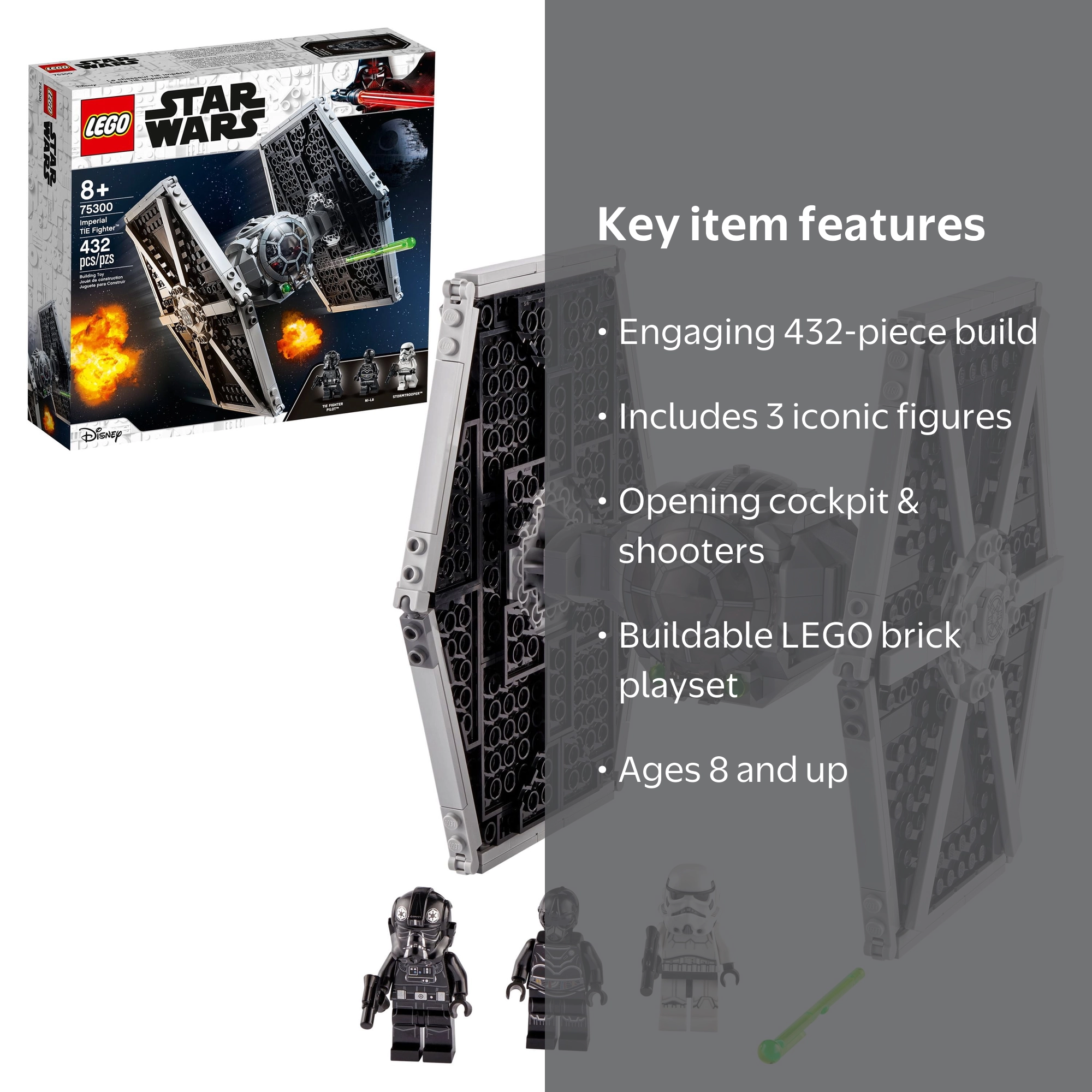 LEGO, Star Wars Imperial TIE Fighter 75300 Building Toy for Kids