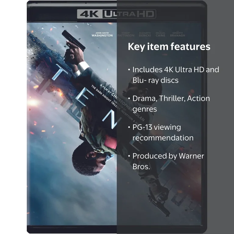 SDS, Tenet 4K Ultra HD + Blu-ray, PG-13, Digital Offer Included