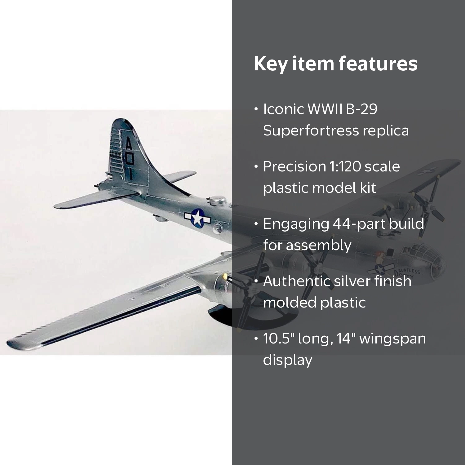 Atlantis B-29 Superfortress WWII Bomber 1:120 Scale Plastic Model