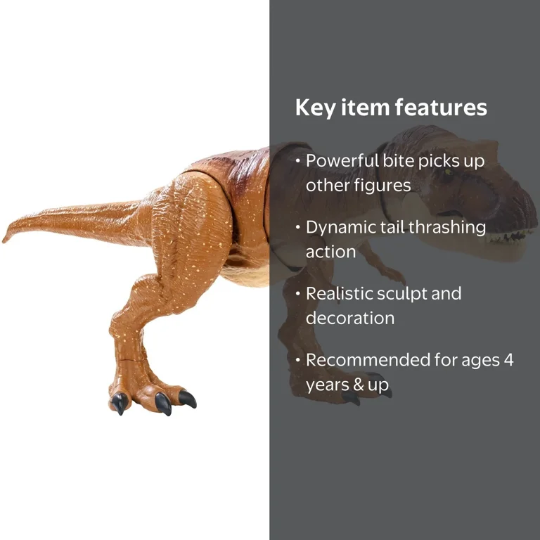Jurassic World Thrash 'n Throw Tyrannosaurus Rex Dinosaur Figure