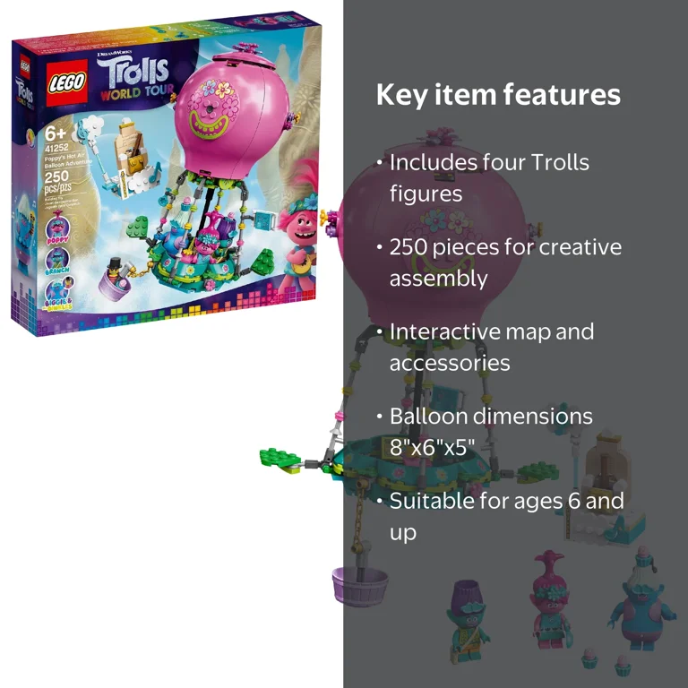 Free Shipping! LEGO Trolls World Tour Poppy's Hot Air Balloon