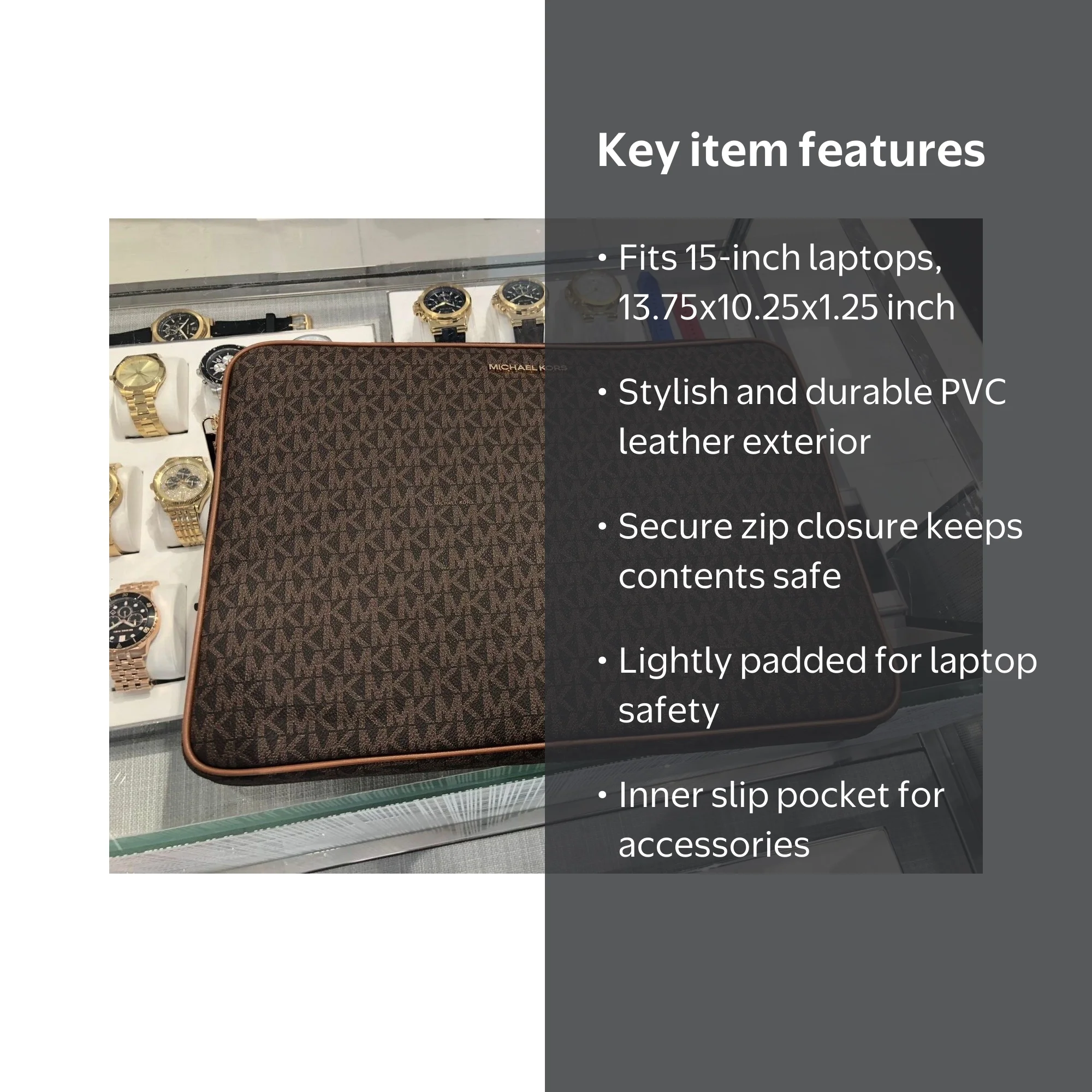 Michael Kors Jet Set Travel Large Brown Signature 15 Inch Laptop