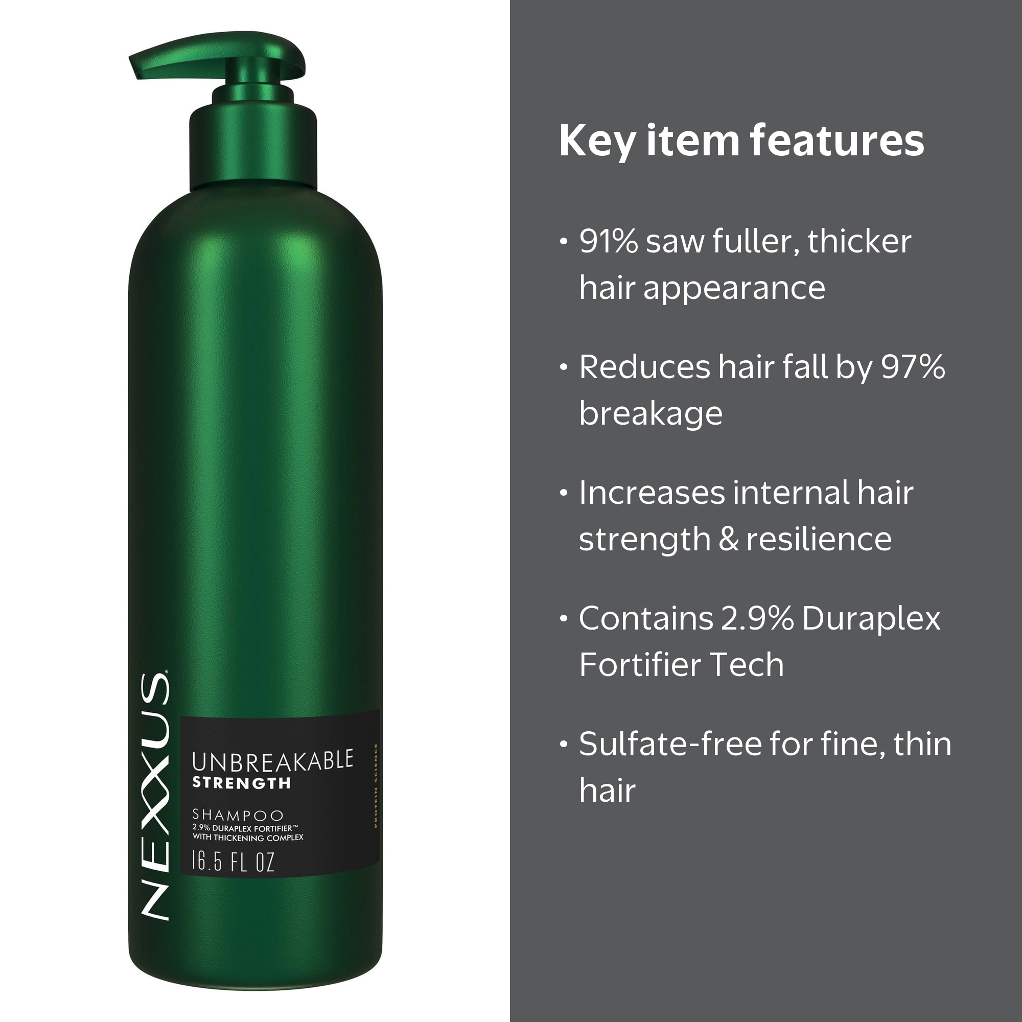 トリートメント 3-17 ダークグリーン Nexxus Unbreakable Anti-Breakage Shampoo for Fine and Thin Hair
