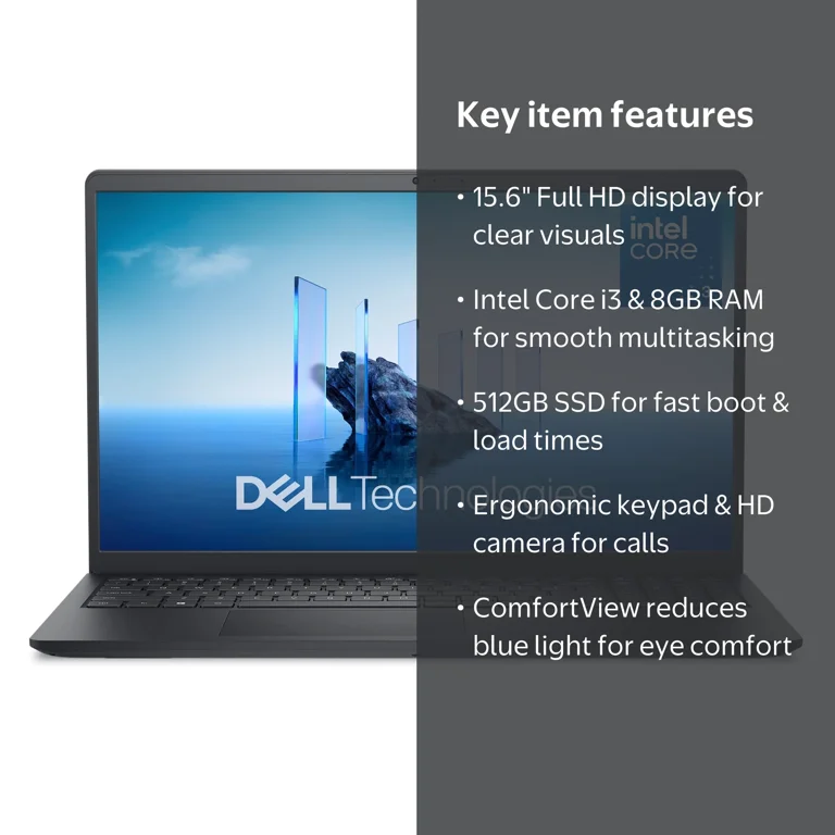 Dell, Laptop, 15.6-inch FHD, 8GB RAM, 512GB SSD, Gray - Walmart.com