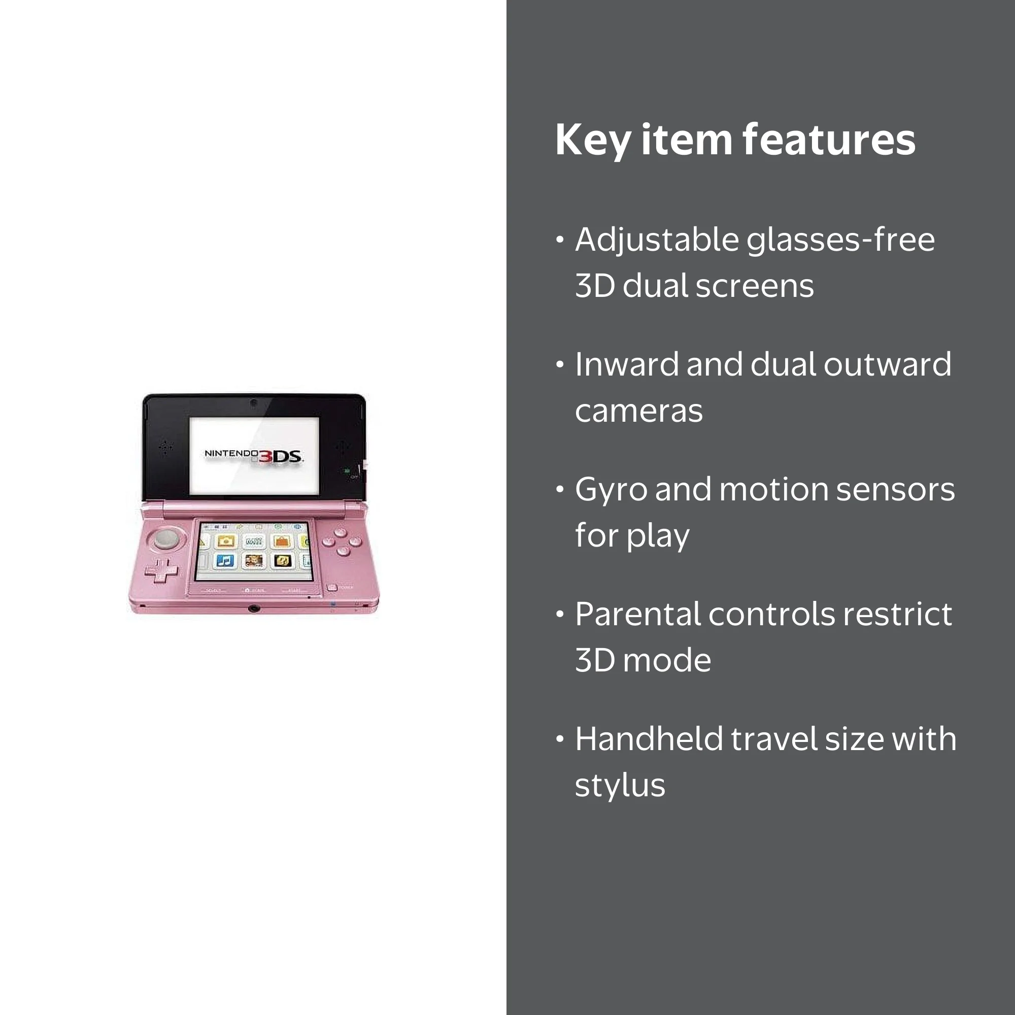 New Nintendo 3DS System, Pearl Pink Gaming Console - Walmart.com