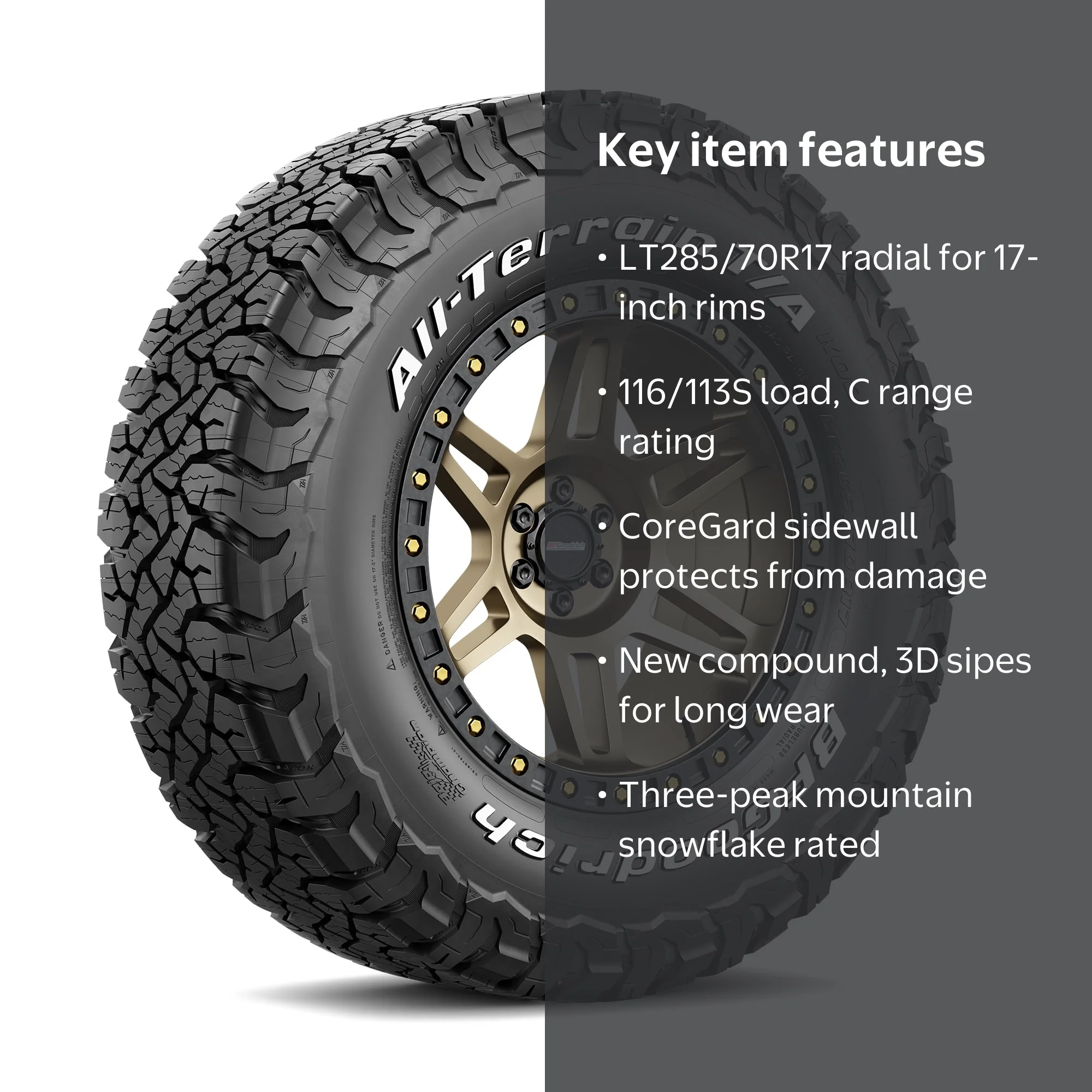 Free Shipping! BF Goodrich All-Terrain T/A KO3 17 Inch LT285/70R17