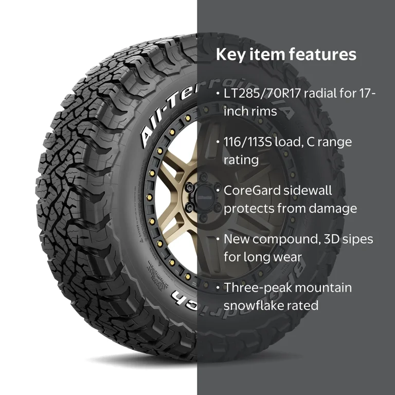 Free Shipping! BF Goodrich All-Terrain T/A KO3 17 Inch LT285/70R17