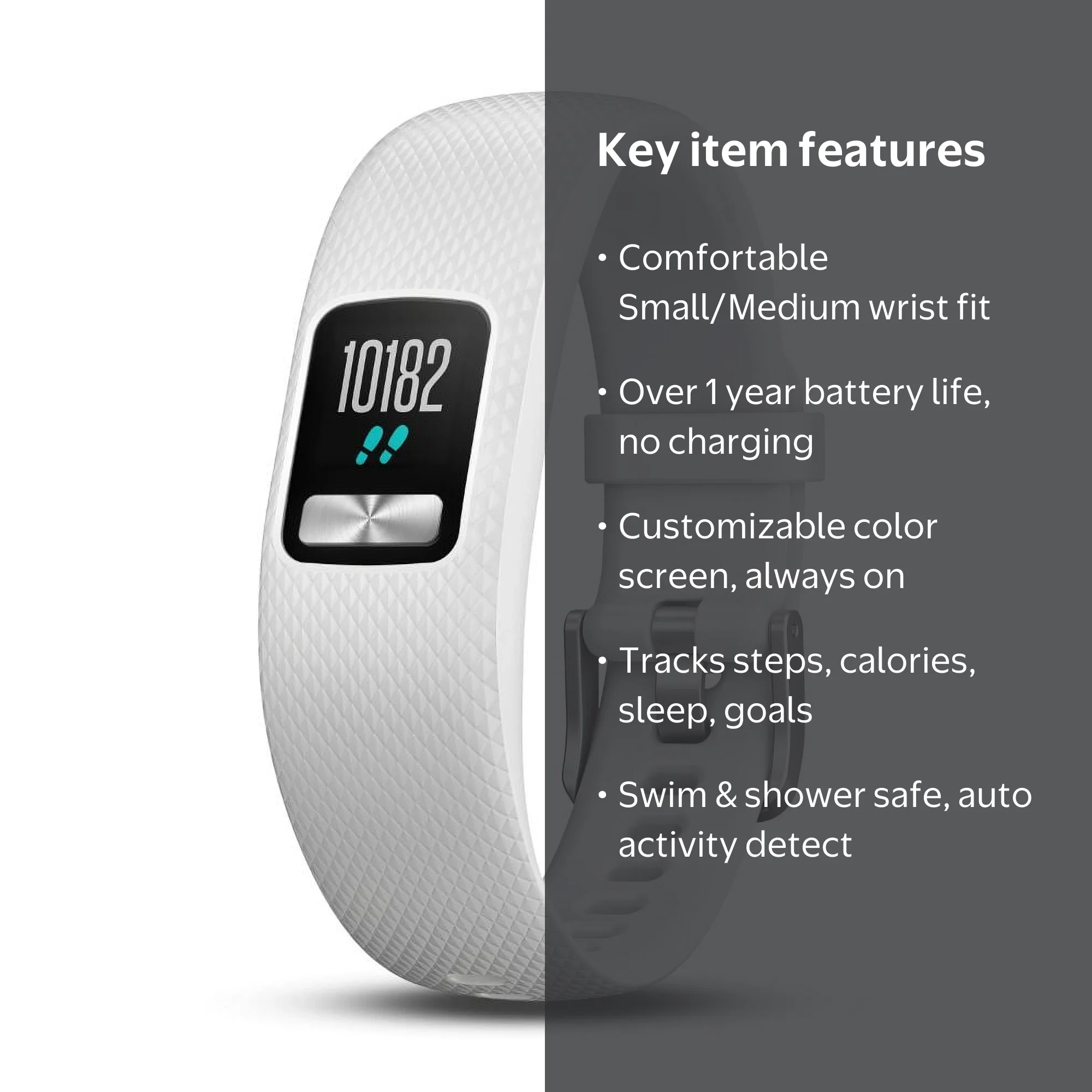 vivofit4 White レギュラーヴィヴォフィット4 ホワイト 腕時計 Garmin Vivofit 4 Activity Tracker - Small/Medium - Walmart.com