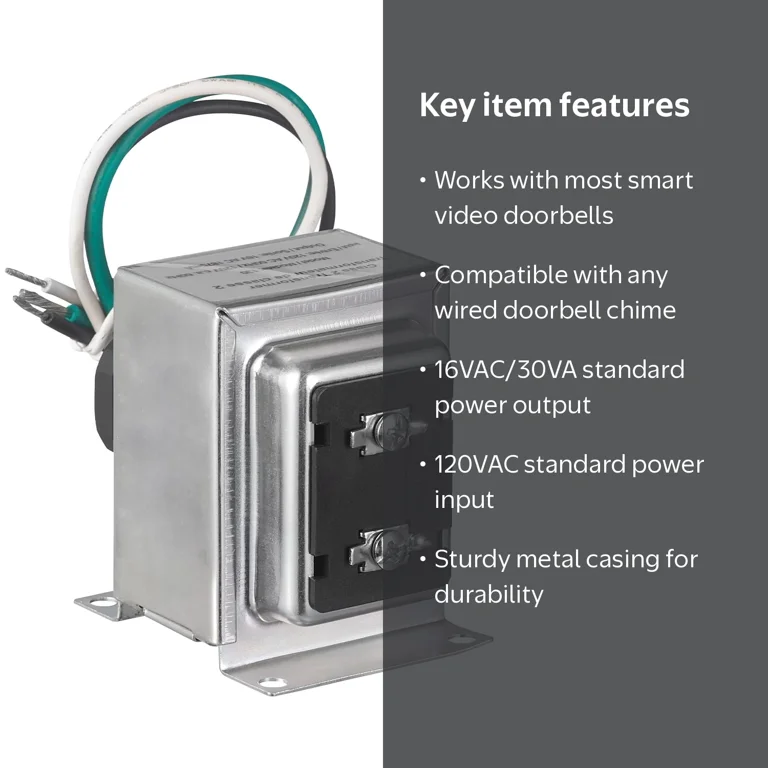 Heath Zenith 16VAC/30VA Lock Nut Wired Transformer Compatible with