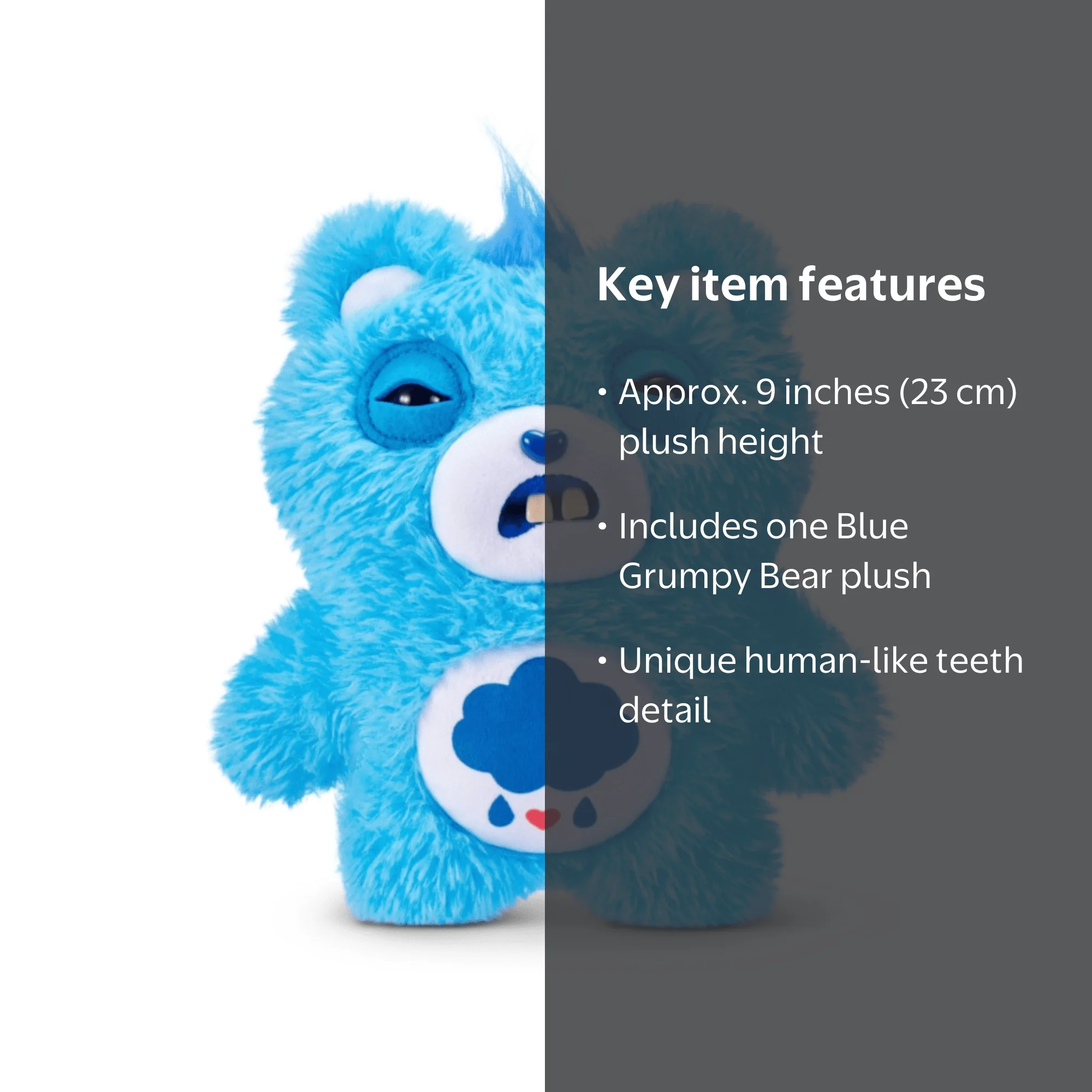 ZURU Fugglers Care Bears Blue Grumpy Bear 9'' Plush - Walmart.com