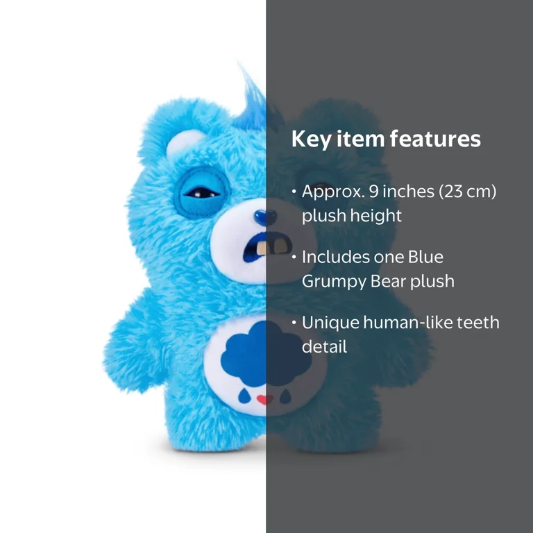 ZURU Fugglers Care Bears Blue Grumpy Bear 9'' Plush - Walmart.com