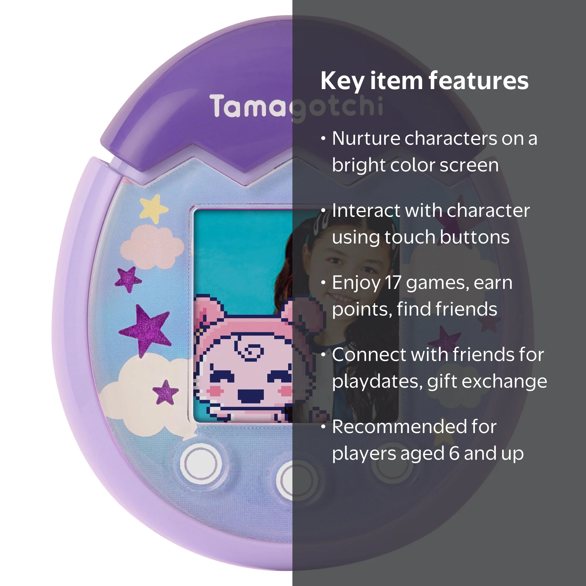 Tamagotchi Pix - Sky Virtual Pet with Camera & Touch Buttons