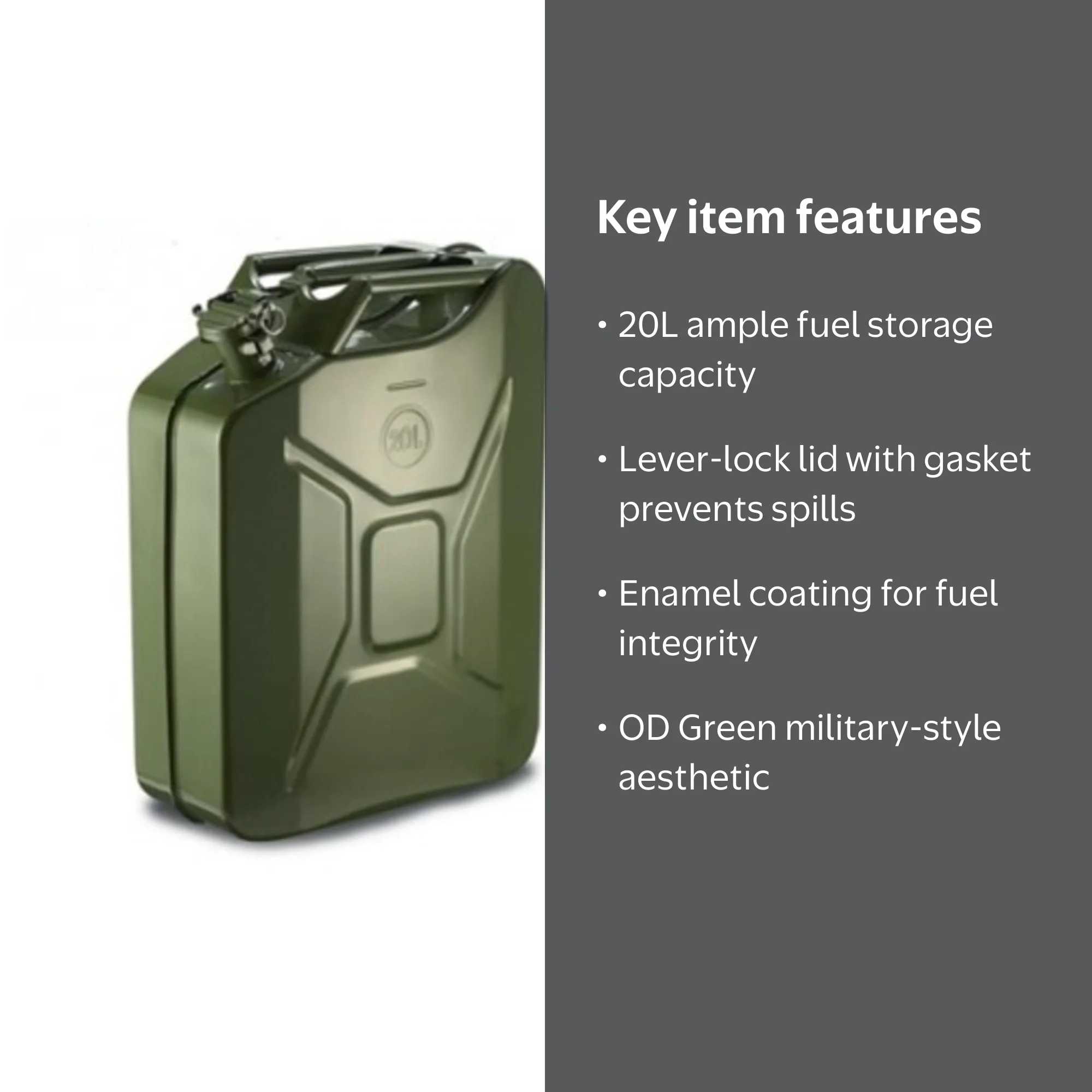 U.S. Spec Military Style Jerry Fuel Can, 20L, OD Green - Walmart.com