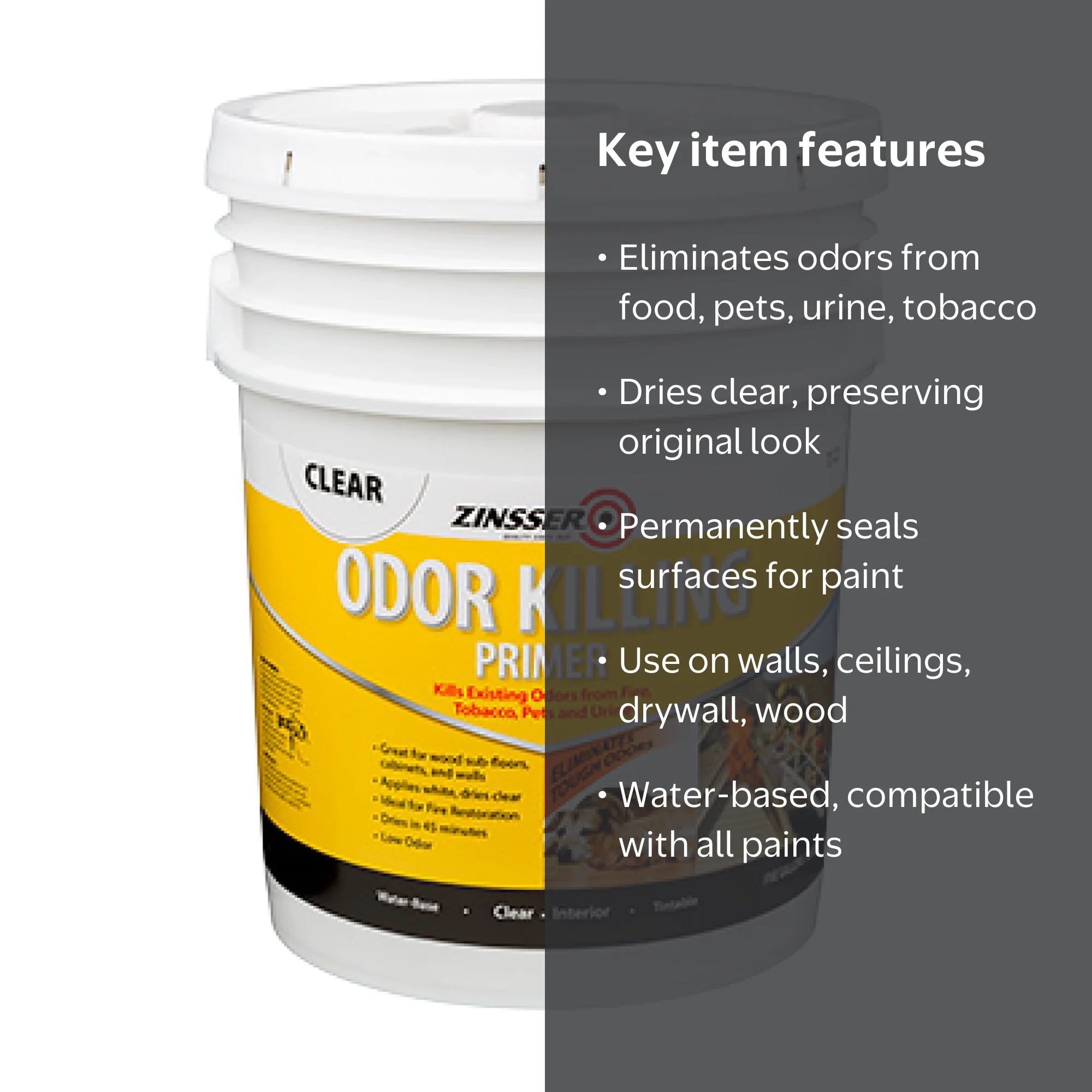 zinsser primer for cigarette smoke Odor Killing Interior Multi-purpose Water-based Wall and Ceiling (1-Gallon) 305928SOS at Gentle enough to work with most types of paint and finishes What primer can cover smoke