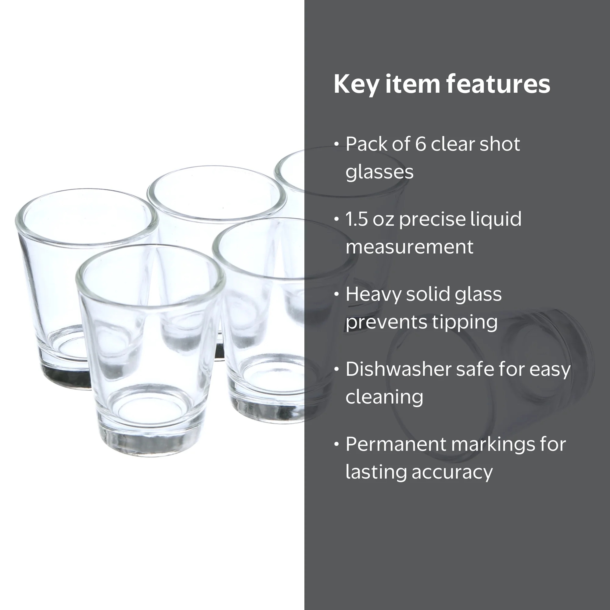 1.5 oz Small Shot Glasses Set with Heavy Base, Clear Glass